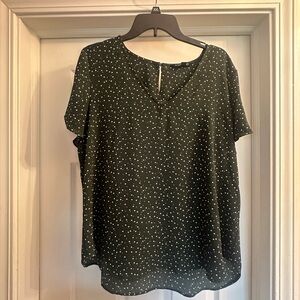 Women's Green Polka Dot Top